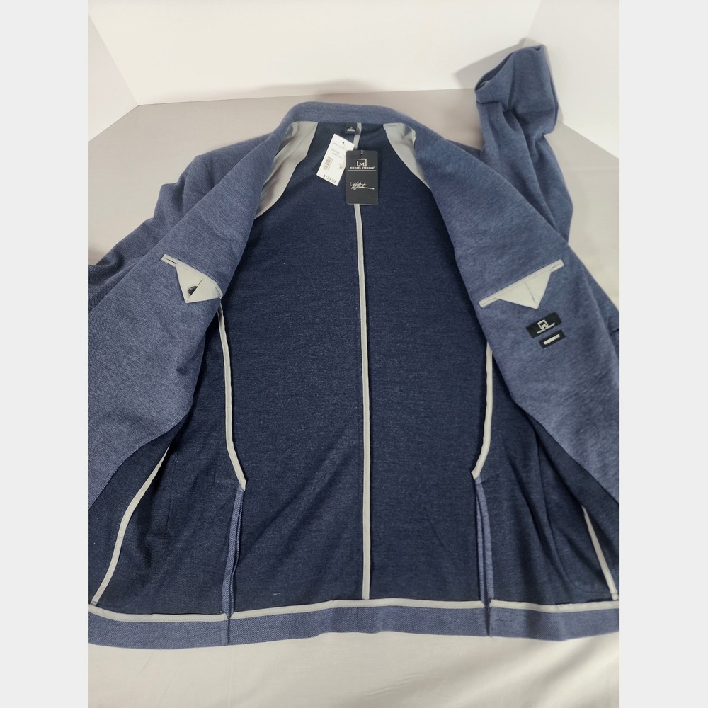 NWT‎ Lot Michael Strahan Mens Modern Fit Knit Sport Coat Blazer Blue Grey Navy M - Picture 11 of 16